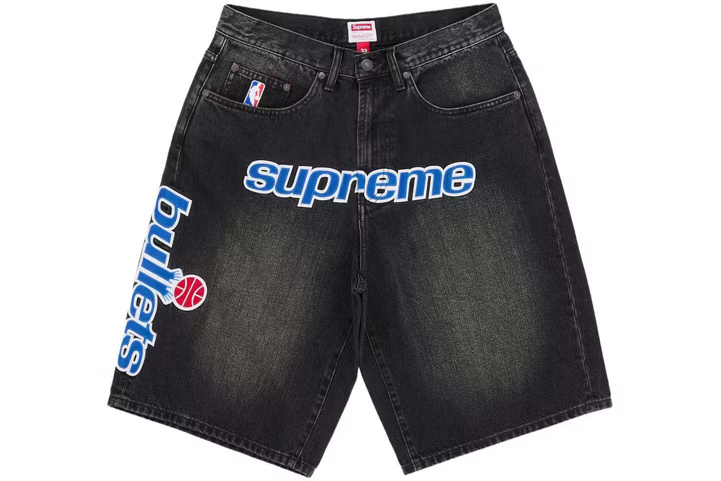 Supreme Mitchell & Ness Washington Bullets Baggy Denim Short
