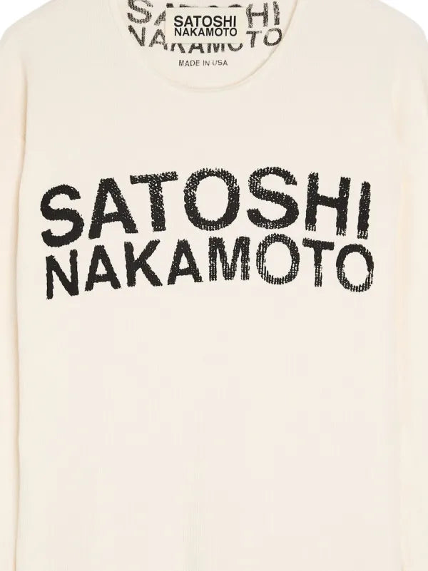 Satoshi Nakamoto Long Sleeve T Shirt White