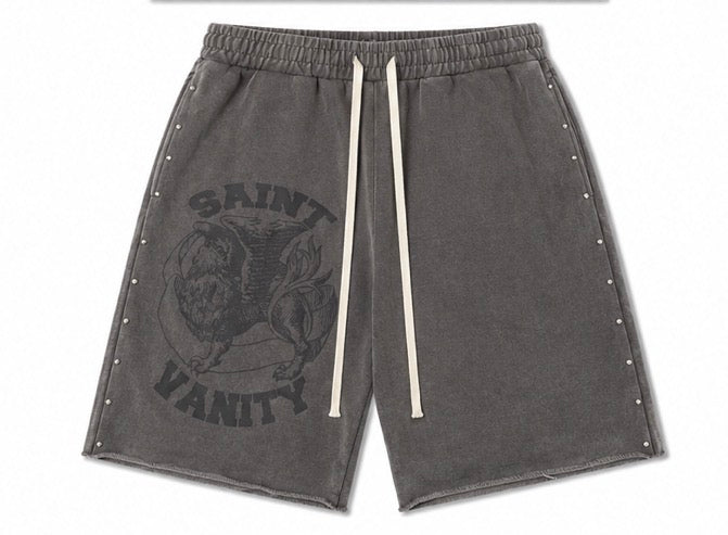Saint Valley TERRY LOGO SHORTS "FADED Grey" (Pre-Order)
