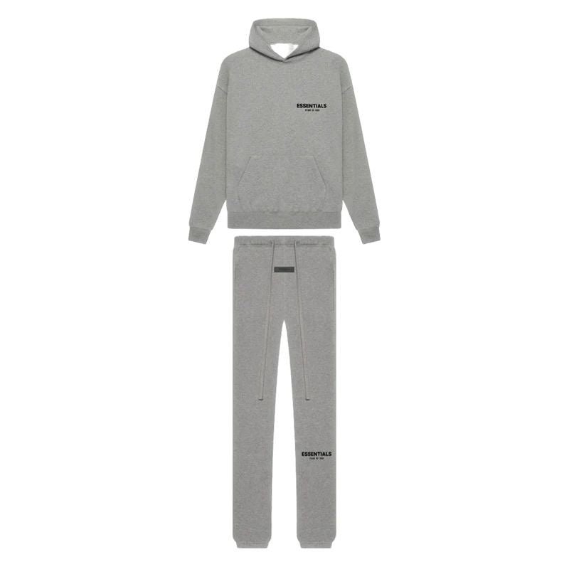 FEAR OF GOD ESSENTIALS DARK HEATHER OATMEAL TRACKSUIT (SS22)