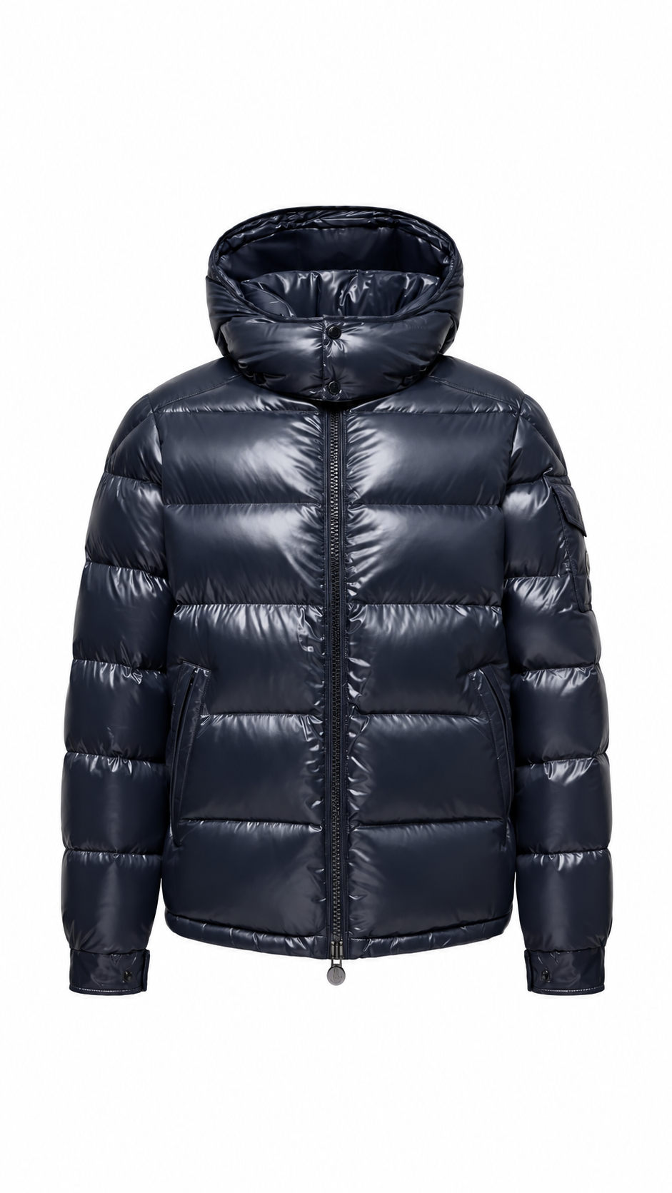“SALE” Moncler Maya Navy Hooded Short Down Jacket