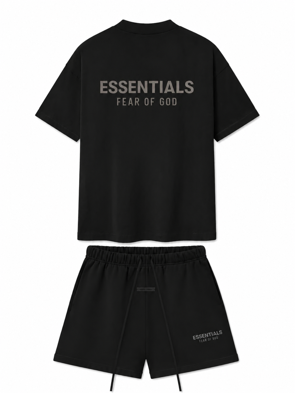 FEAR OF GOD ESSENTIALS Jet Black' SHORT SET (SS25)
