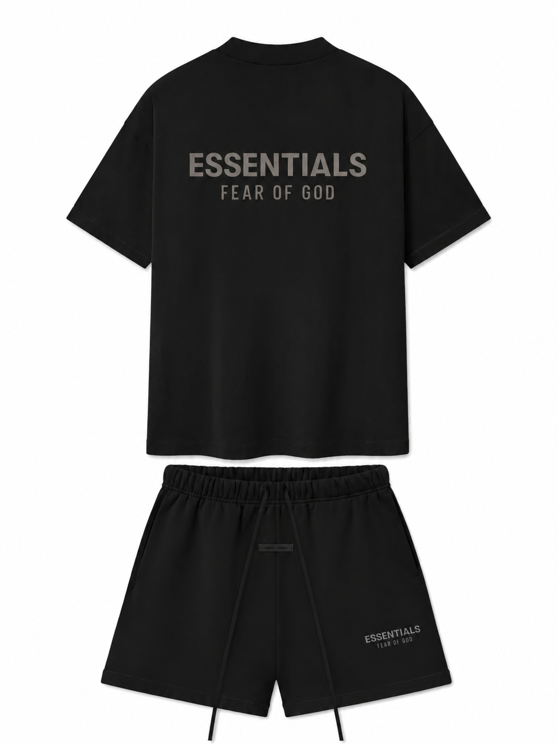 FEAR OF GOD ESSENTIALS Jet Black' SHORT SET (SS25)