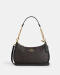 Teri Shoulder Bag In Signature Canvas Walnut / Black