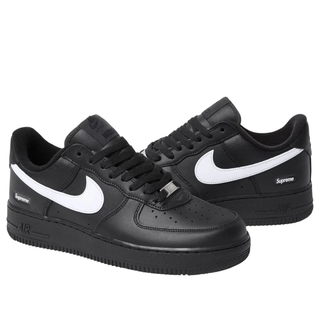 NIKE AIR FORCE 1 LOW SUPREME BLACK WHITE - Multiple Sizes