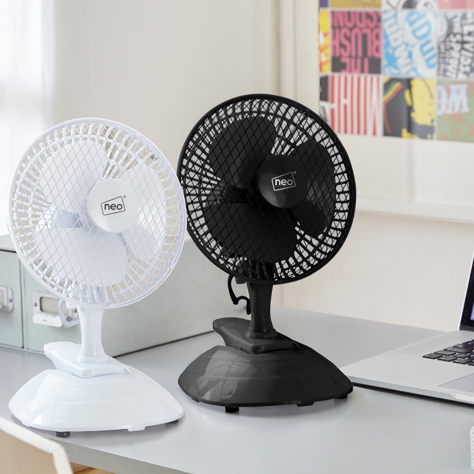 Neo Mini Fan Portable Desktop Clip Base Mount Desk 2 Speed 360 Adjustable Cool - New 🏴