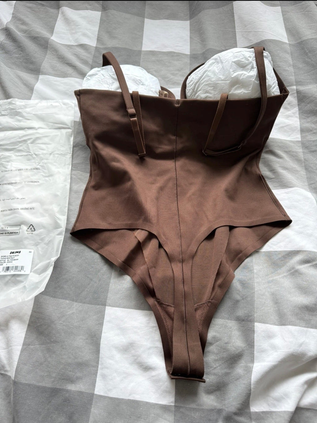 SKIMS Ultimate Push Up Thong Bodysuit, Cocoa, Size Large, BNWT ✅