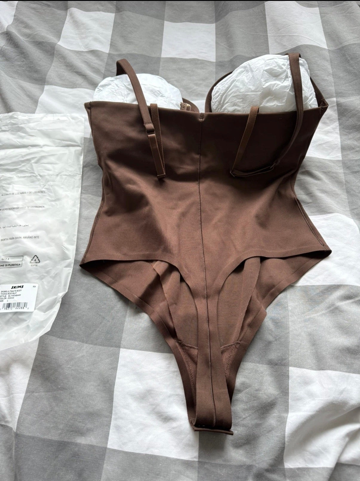 SKIMS Ultimate Push Up Thong Bodysuit, Cocoa, Size Large, BNWT ✅
