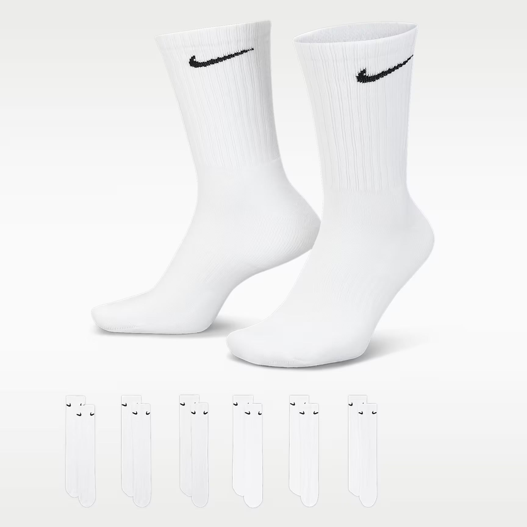 Nike Dri-FIT Everyday Cushioned Training Crew Unisex 6 Pairs Socks - New 🏴