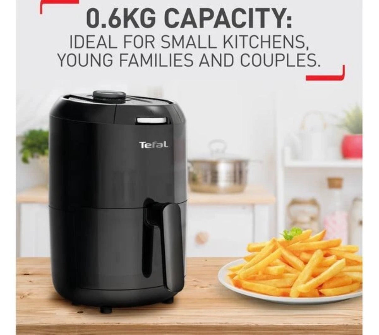 Tefal EY101827 Air Fryer Easy Fry Compact Health Fryer 0.6Kg 2 Portions Black🏴