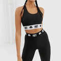 SIZE XS - XL Womens Gym Set Leggings & Top Black Gymwear Sports Set - new 🏴