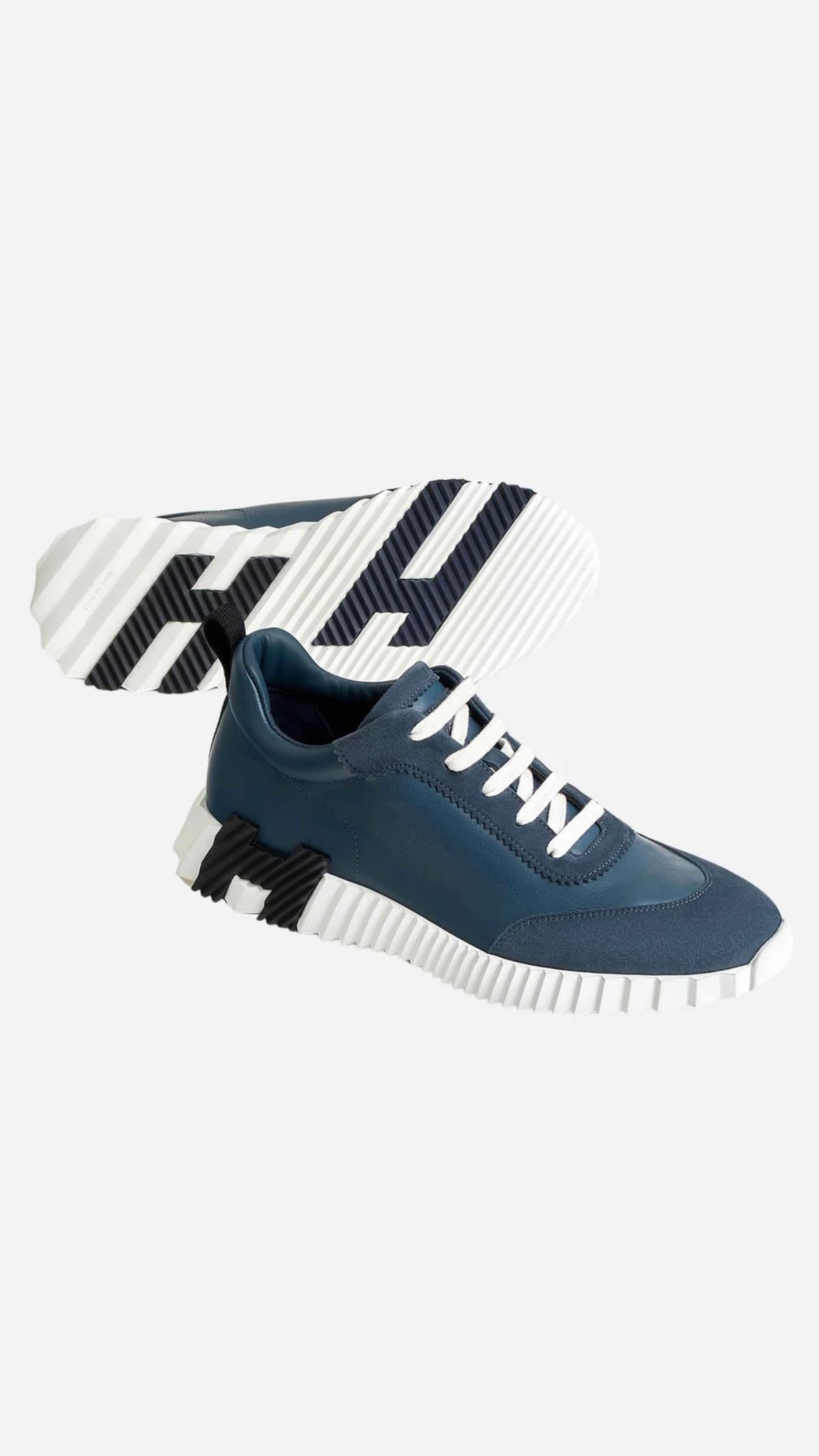 Hermes Bouncing Sneakers Blue White Leather
