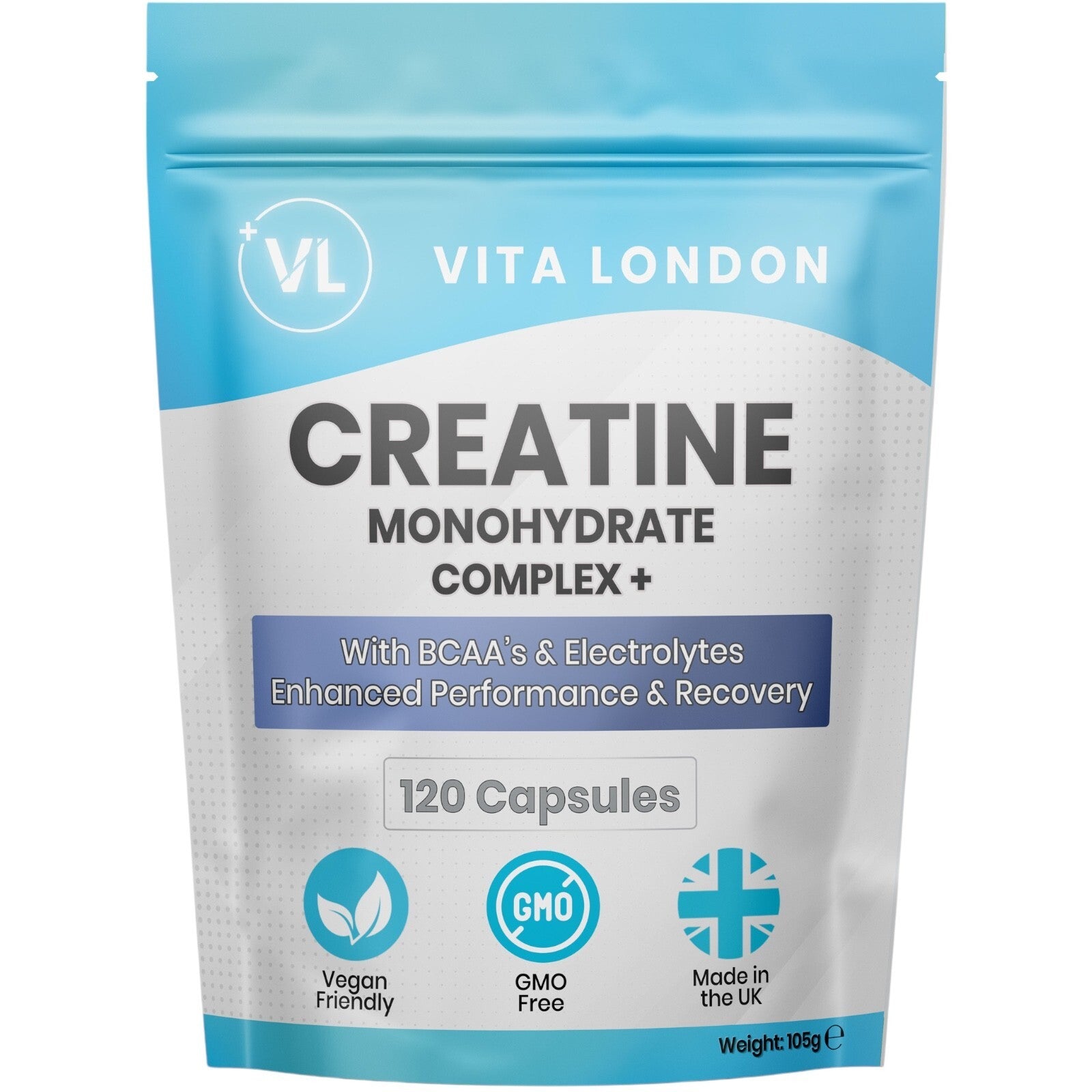 Creatine + BCAA's + Electrolytes - 120 Capsules (Not Tablets Powder) Strength - New 🏴