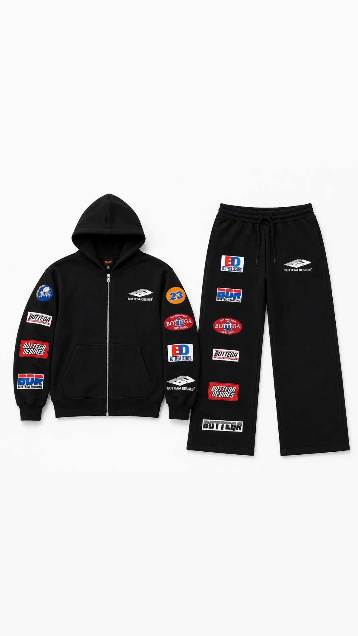 Bottega Desires Patch Logo Tracksuit Black