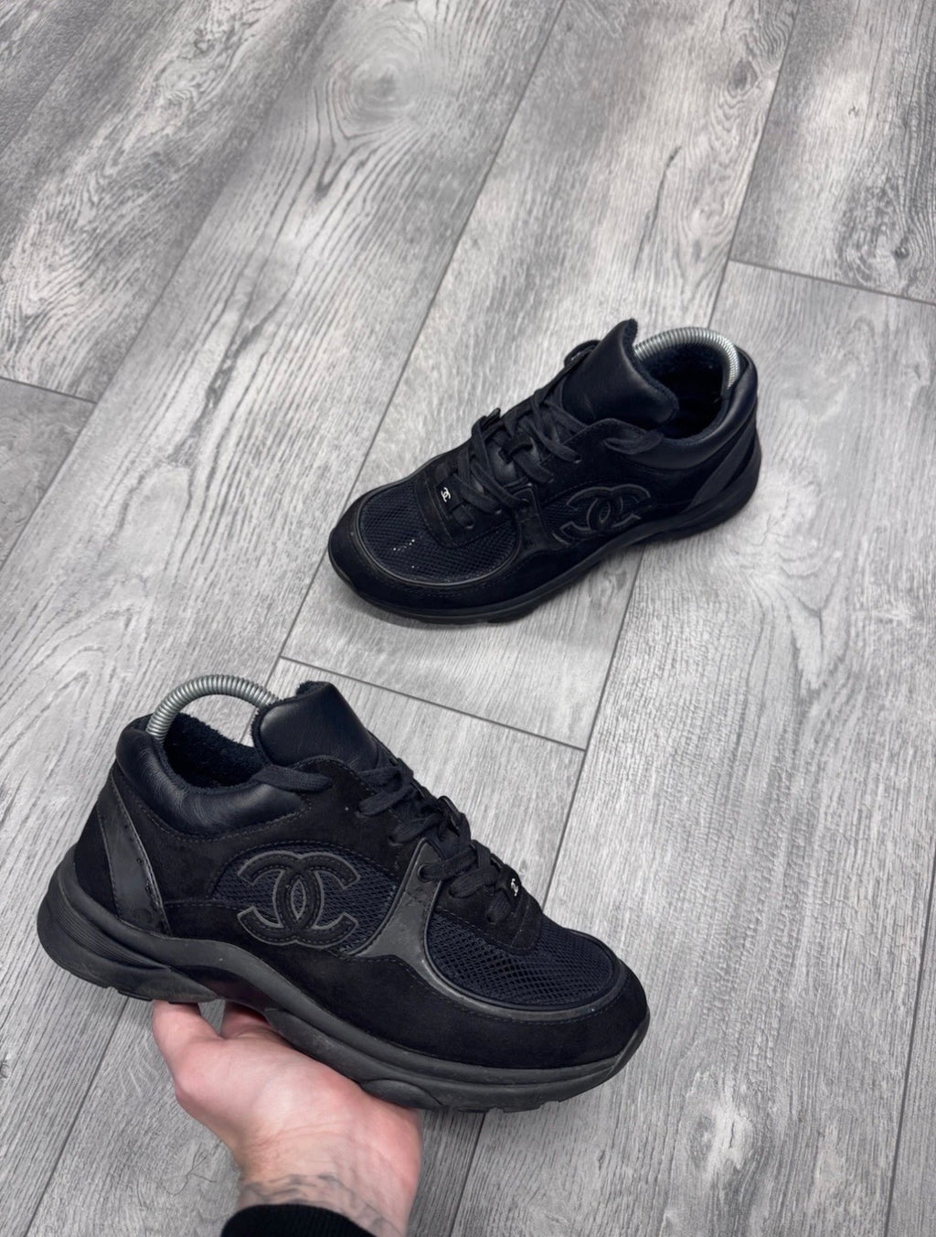 Chanel CC Runners Black Mesh UK 6 RRP £995⚫️