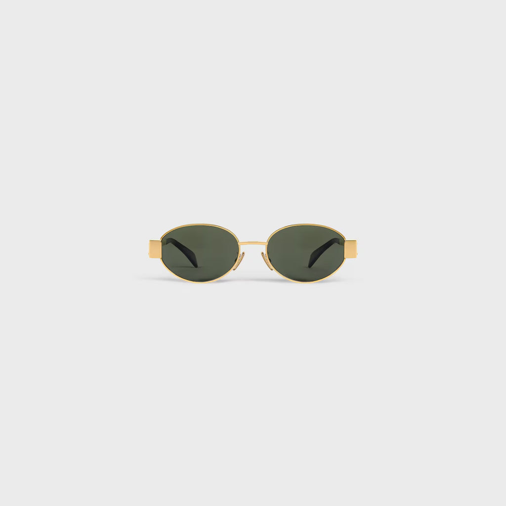 NEW Metal Triomphe Celine CL40235U Gold/Grey Lens Oval Women's Sunglasses 🏴