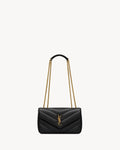 YSL LOULOU SMALL BAG IN MATELASSÉ LAMBSKIN BLACK GOLD
