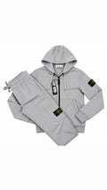 Stone Island Black Organic Cotton Zip Up Tracksuit Grey