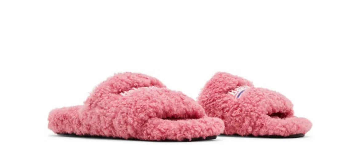 Balenciaga Womens Furry Slides 'Sweet Pink'