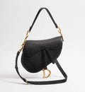 Dior Black Grained leather