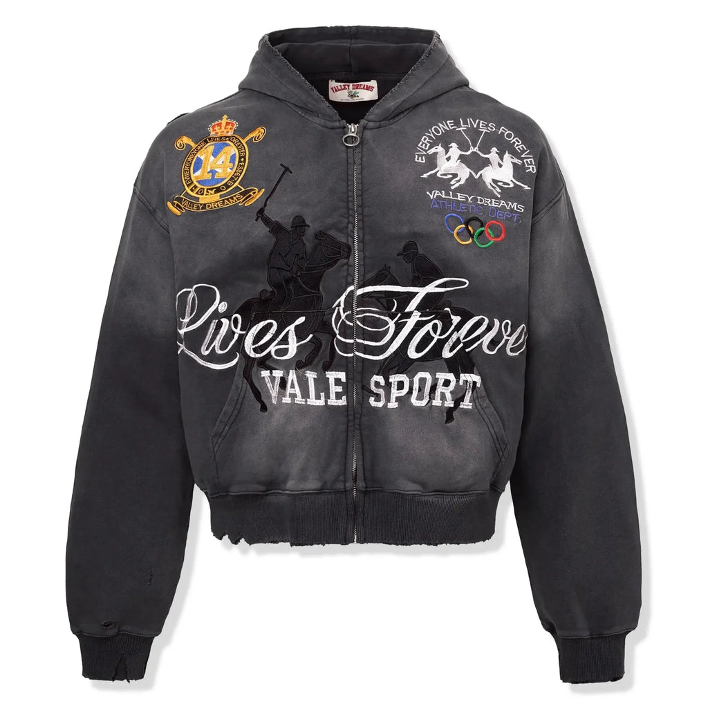 Vale Forever Valley Dreams Blackrock Zip-Up Hoodie ‘Black’