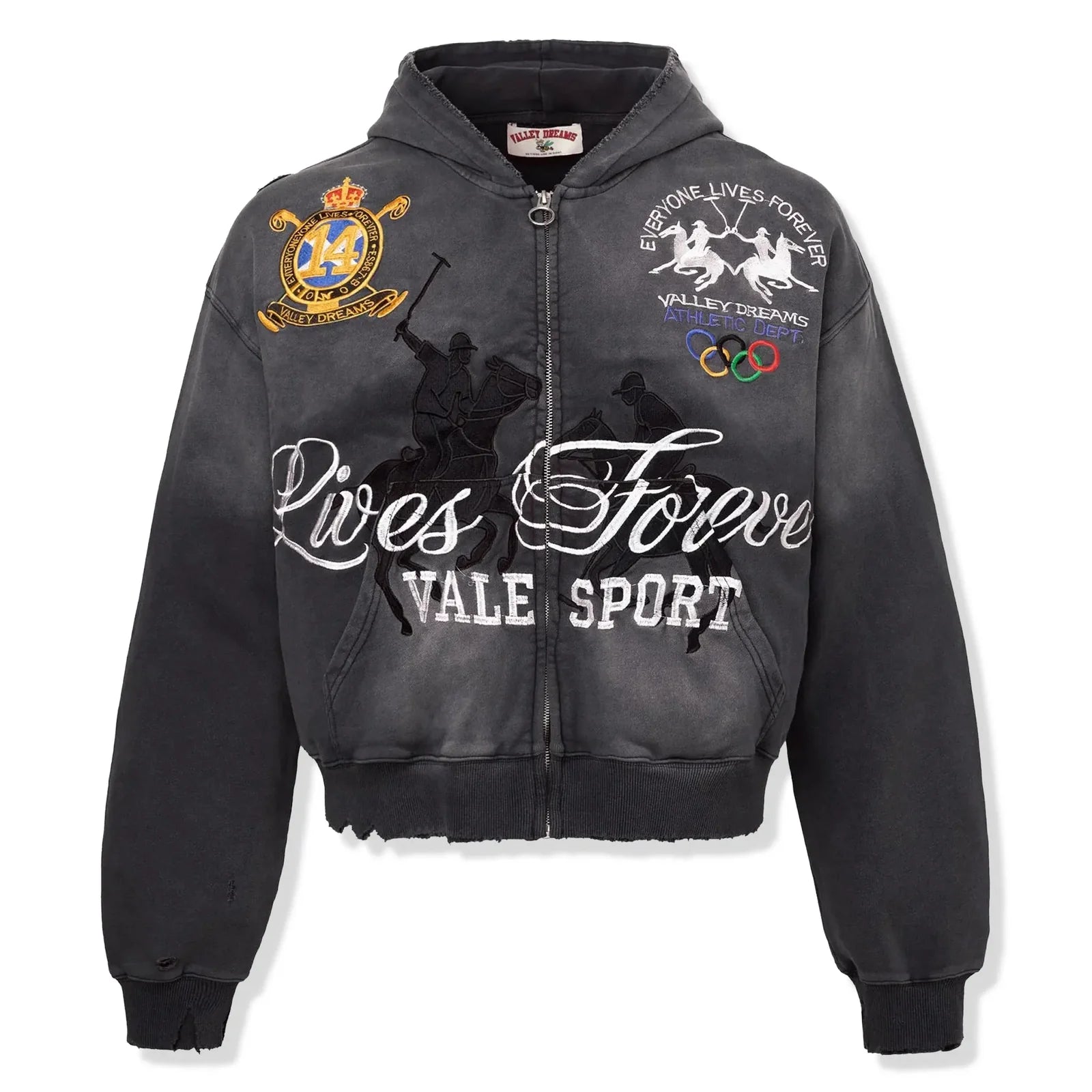 Vale Forever Valley Dreams Blackrock Zip-Up Hoodie ‘Black’