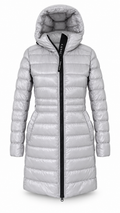 Canada Goose Women’s Silver Hooded Quilted Down Puffer - Authenticity Guaranteed