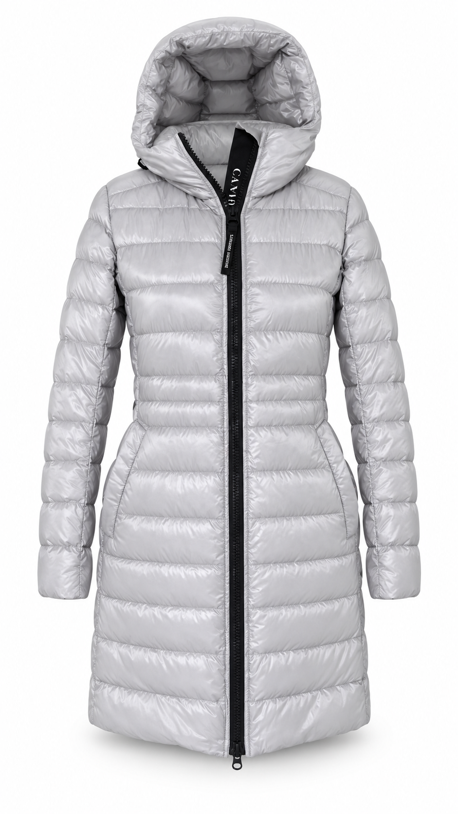 Canada Goose Women’s Silver Hooded Quilted Down Puffer - Authenticity Guaranteed