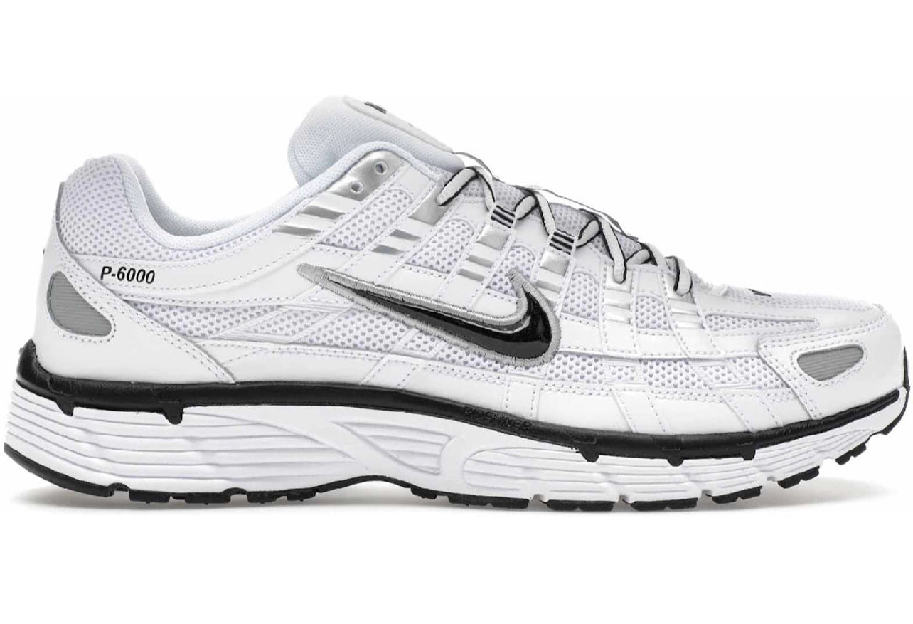 Nike P-6000 White Black Metallic Silver