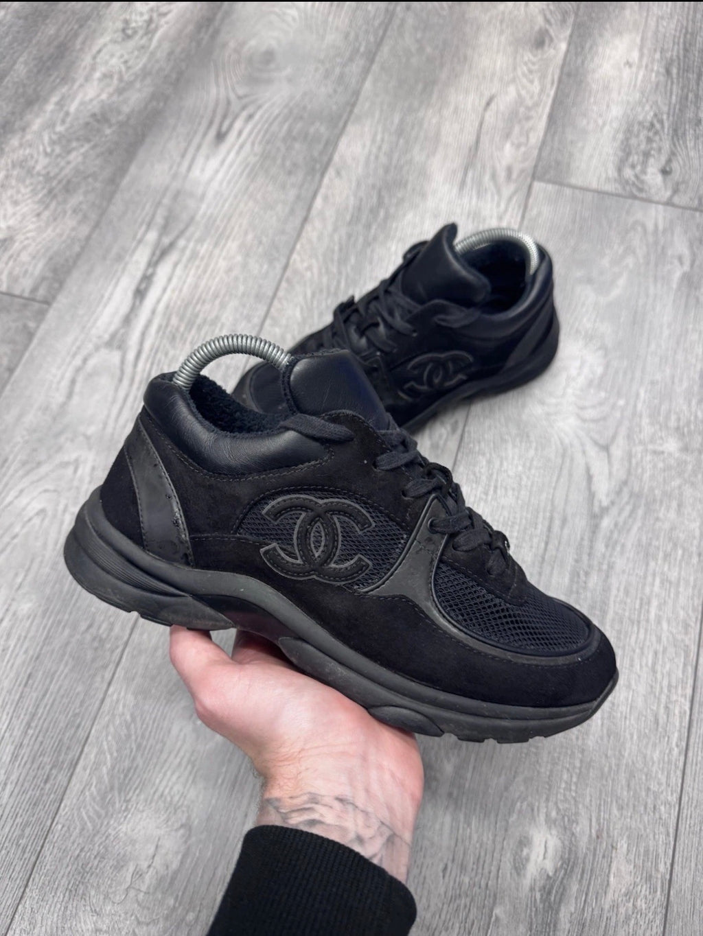 Chanel CC Runners Black Mesh UK 6 RRP £995⚫️