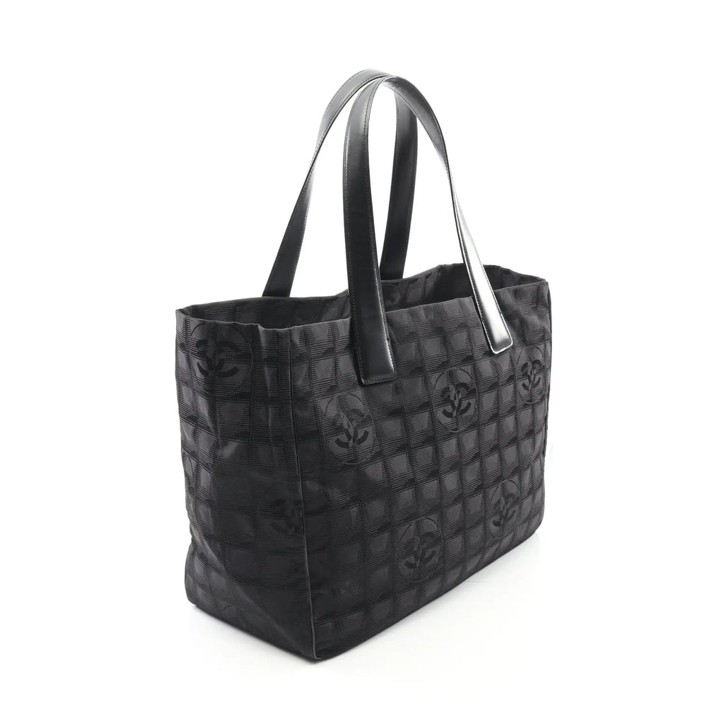 Chanel Black Travel Line Tote Canvas Bag - Pre owned 🏴☑️