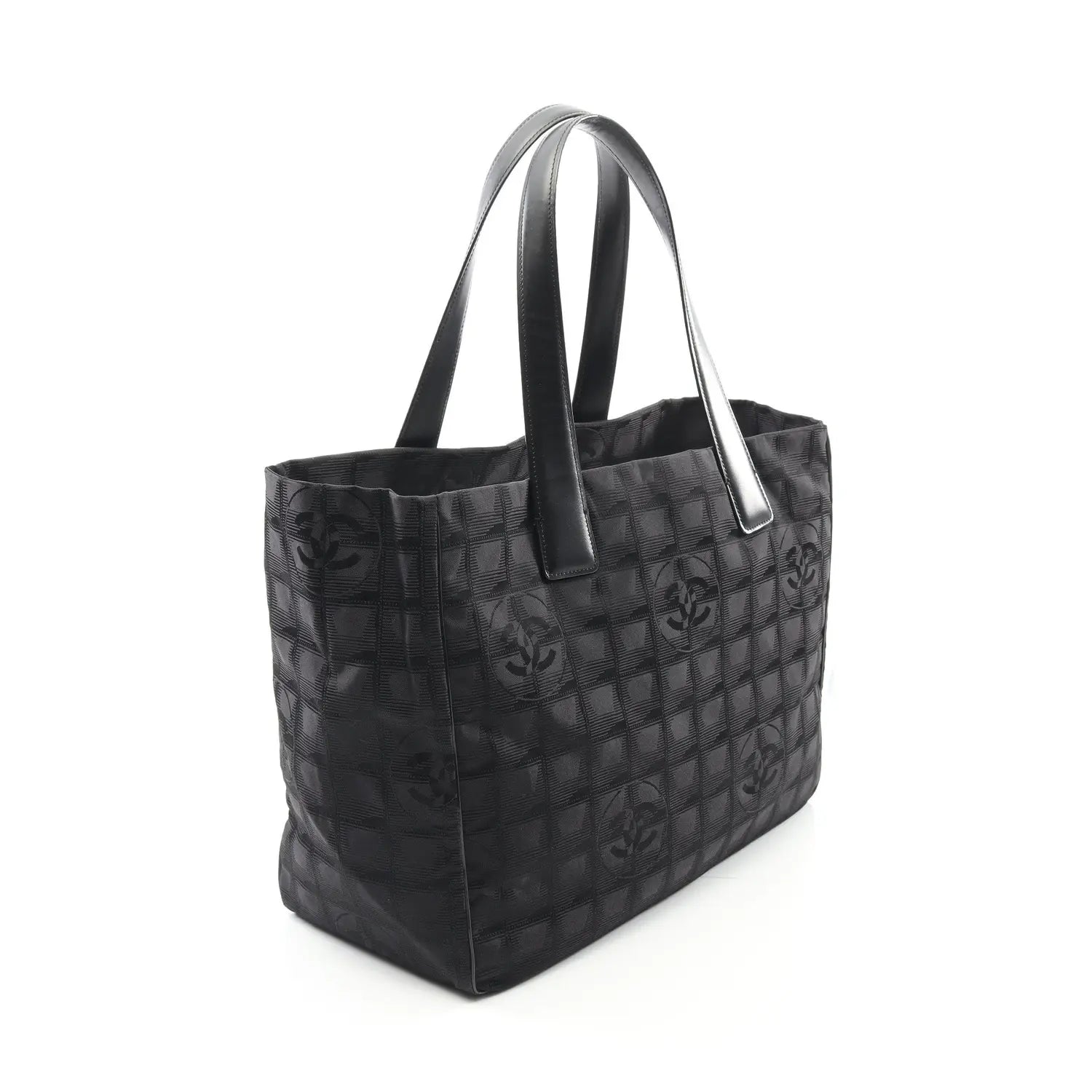 Chanel Black Travel Line Tote Canvas Bag - Pre owned 🏴☑️