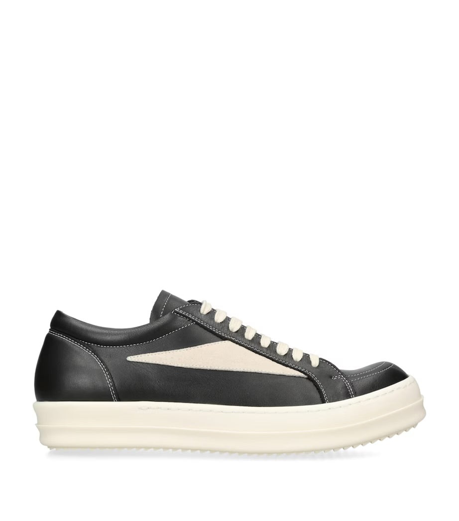 Rick Owens Vintage Suede-Trimmed Leather Sneakers✔️
