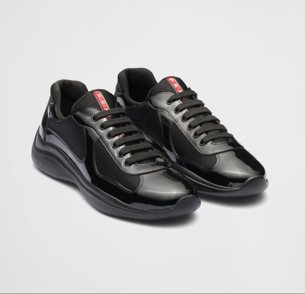 PRADA Men's Americas Cup Patent Leather Black Trainers - New ☑️🏴