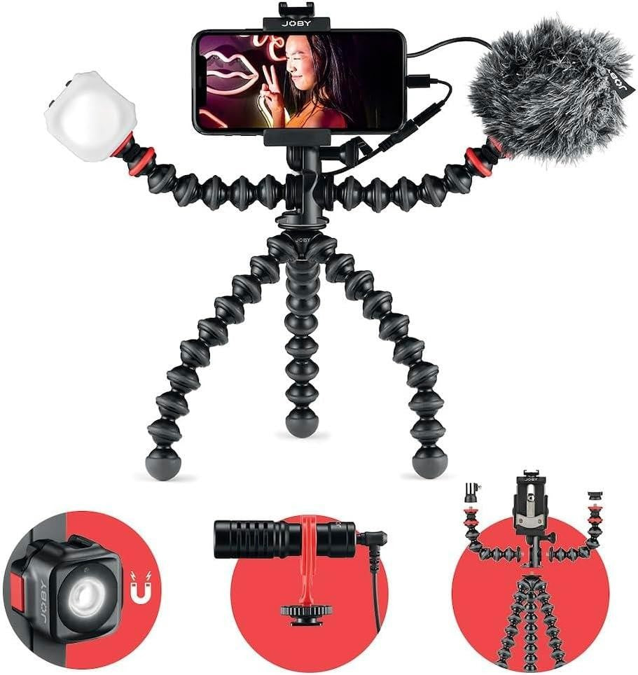 JOBY GorillaPod Mobile Vlogging Kit-phone Rig,Mobile Mic, Mini LED Light- Like new 🏴☑️