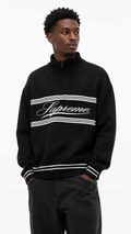 Supreme Script Stripe Half Zip Sweater