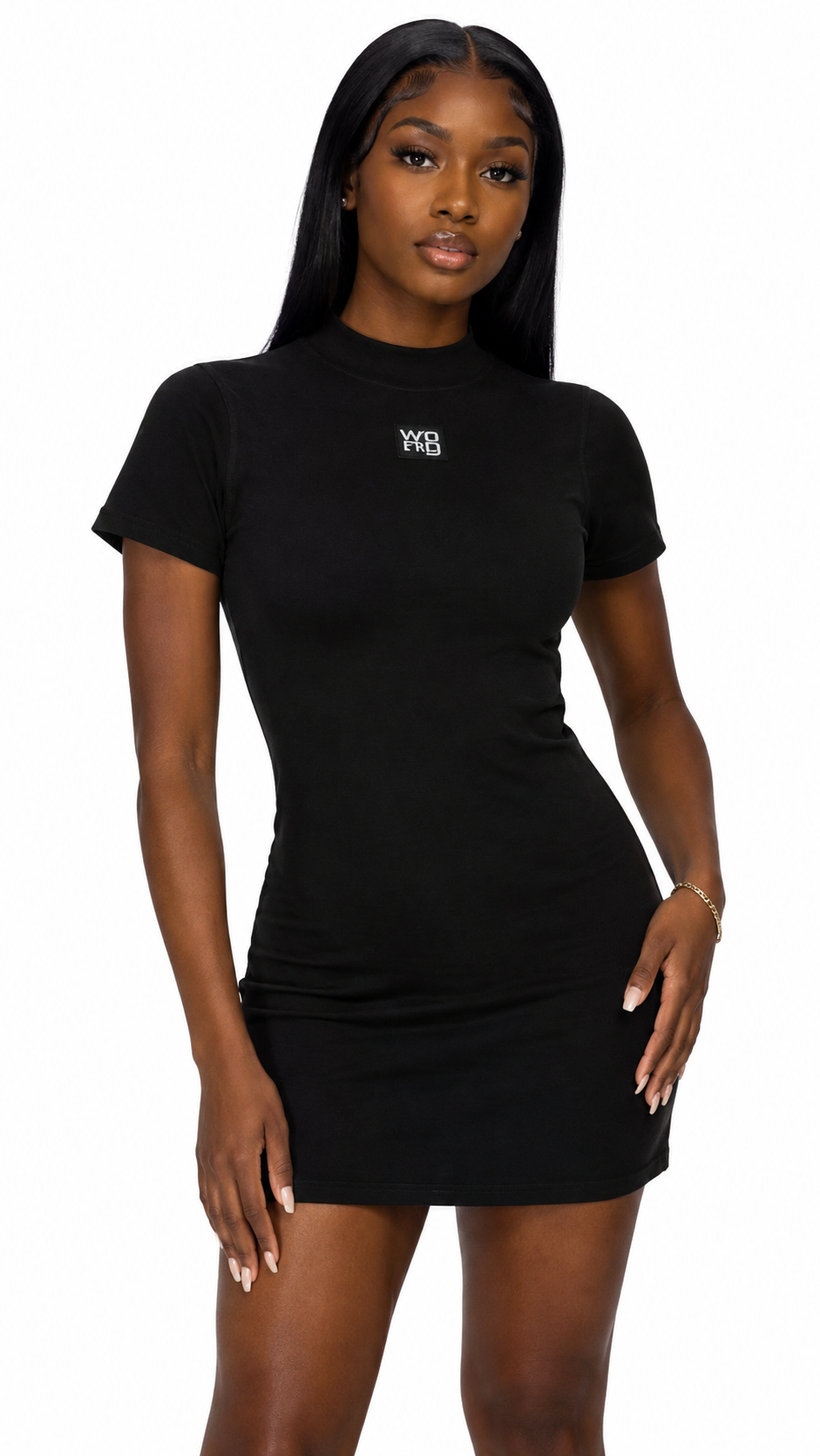 Alexander Wang Logo Printed Bodycon Mini Dress - Authenticity Guaranteed