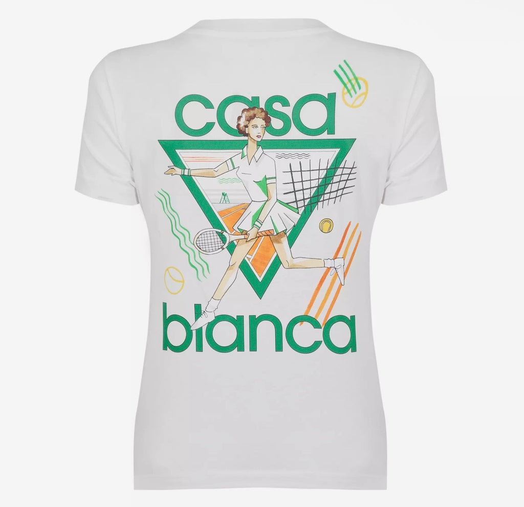 Women's Logo Cotton Cropped Tennis T-Shirt - Authenticity guaranteed