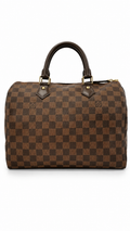 Louis Vuitton Speedy 30 Damier Ebene Classic Tote Handbag - Authenticity Guaranteed