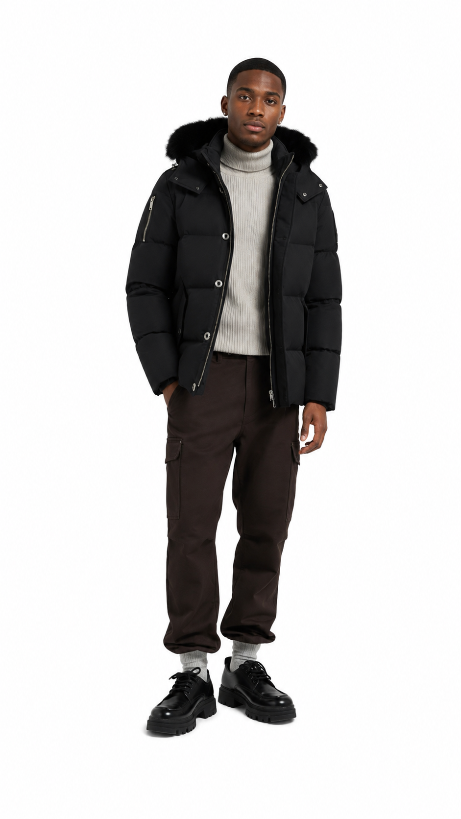 MOOSE KNUCKLES ORIGINAL SHEARLING TRIM 3Q JACKET - Authenticity Guaranteed