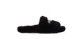 Balenciaga Black Furry Slides
