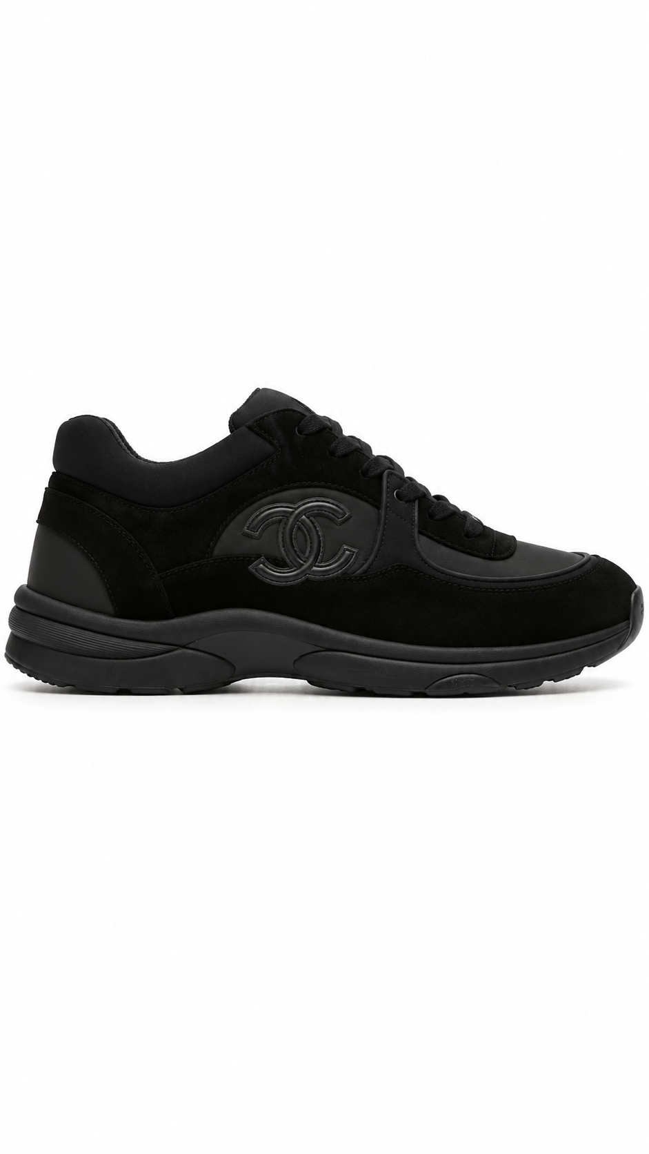 Chanel CC Classic Suede Runners Trainers - Black