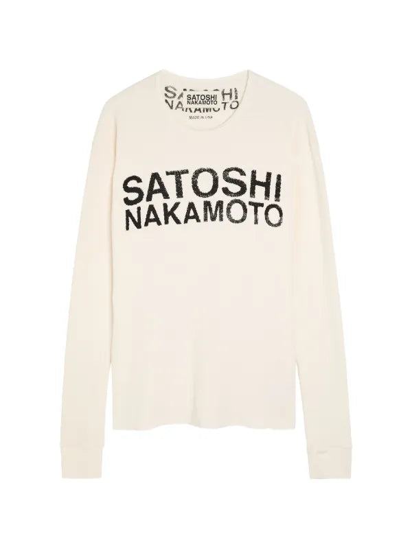 Satoshi Nakamoto Long Sleeve T Shirt White