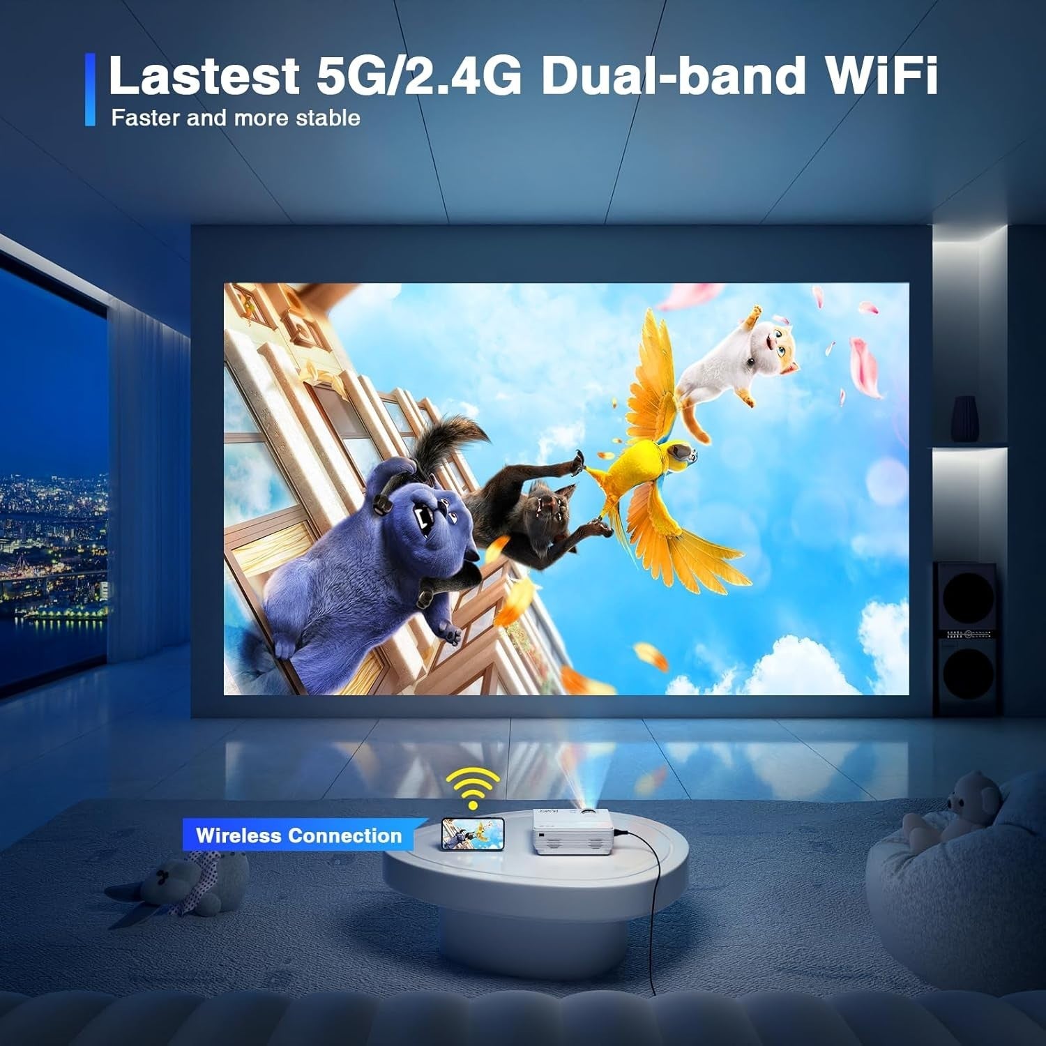 XuanPad Projector Mini Projector Portable Video Projector HD 1080P Android - New/ Opened 🏴