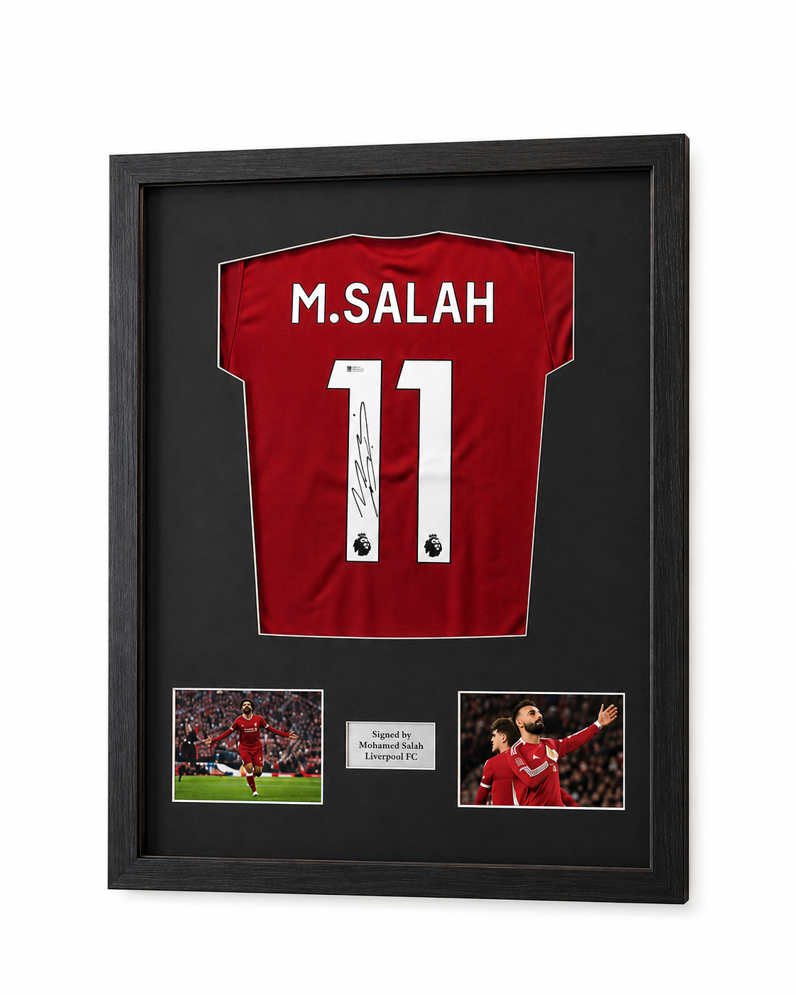 Professionally Framed Mohamed Salah Signed
Liverpool Shirt with COA proof Beckett
Authentication