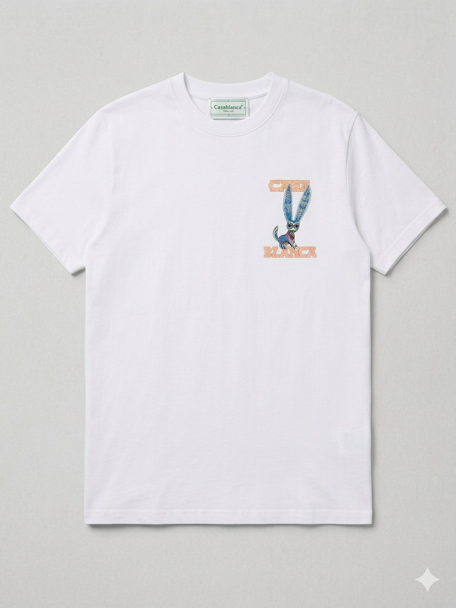 Casablanca Paris Fennec Fox Graphic T-Shirt White Large Tennis Club - New 🏴