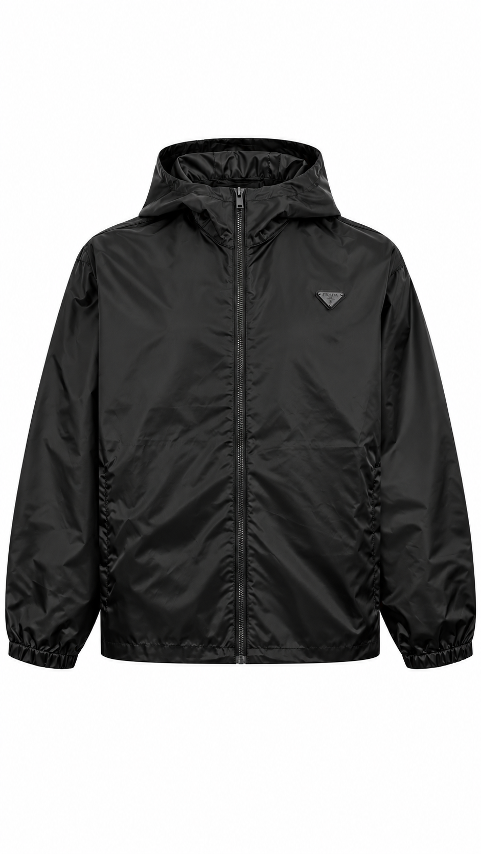 Prada Re-Nylon Black Rain Jacket - Medium