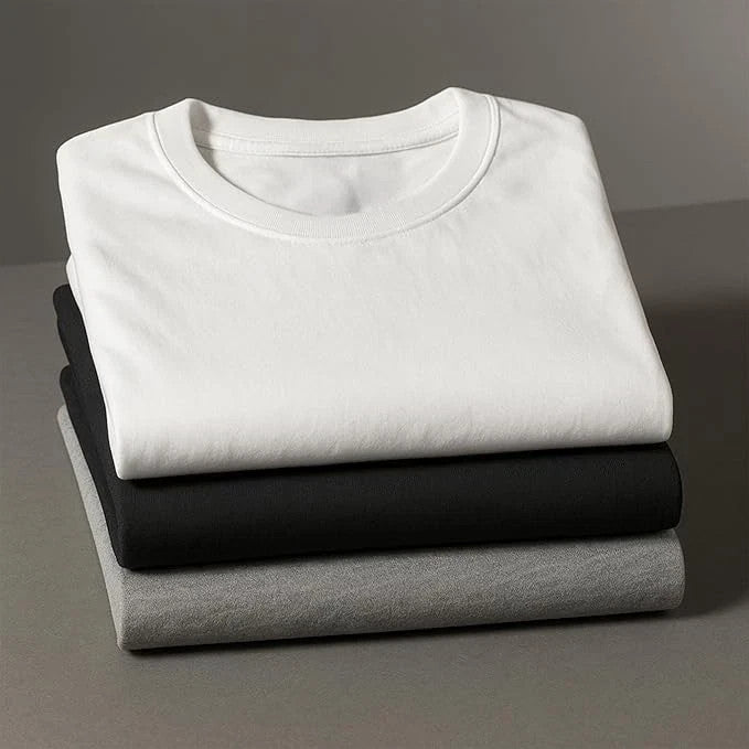 Men's Plain T-Shirt 3 Pack 100% Cotton Heavy Blend High Quality Short Sleeve Tee - New 🏴