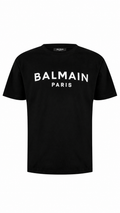 Balmain Men's Paris Print Logo Cotton T-Shirt - Authenticity Guaranteed