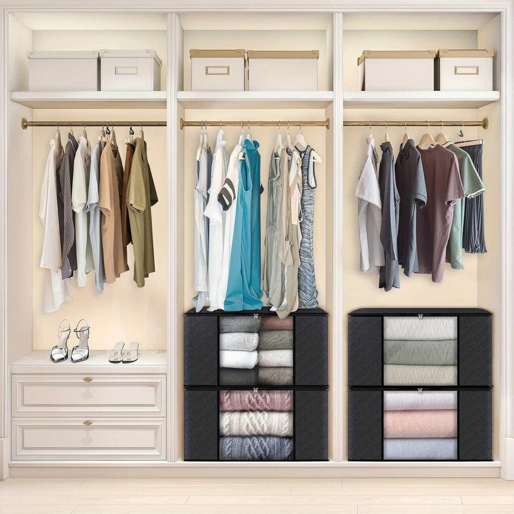 4x 90L Clothes Storage Bags Zipped Organizer Underbed Wardrobe Cube Closet Boxes - New 🏴